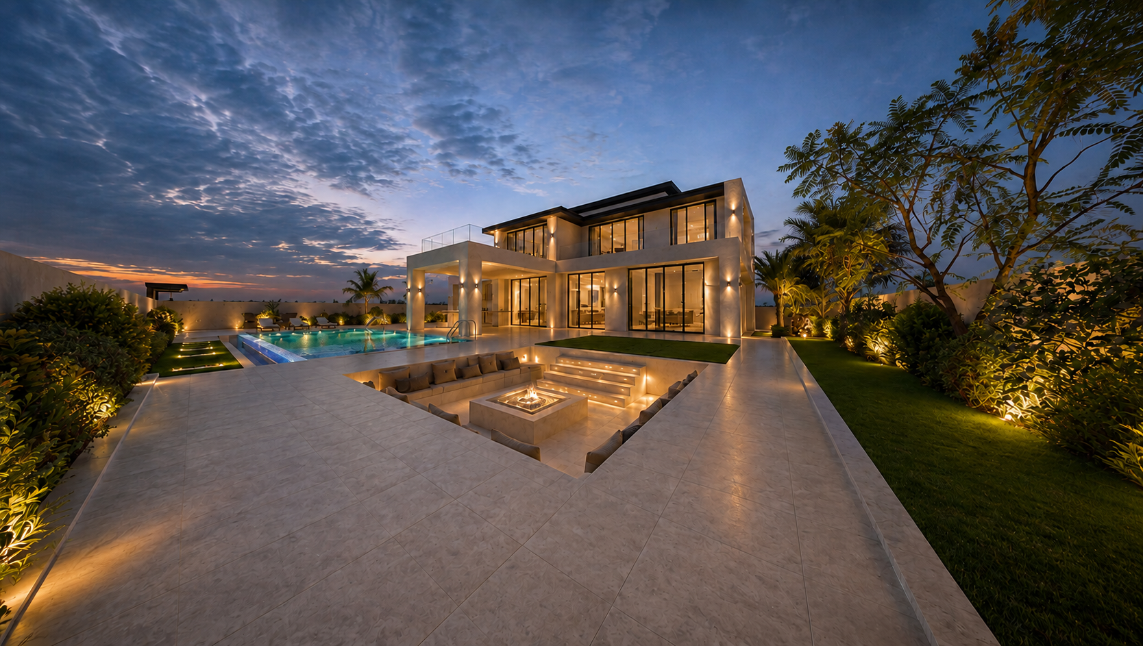 Contemporary villa exterior